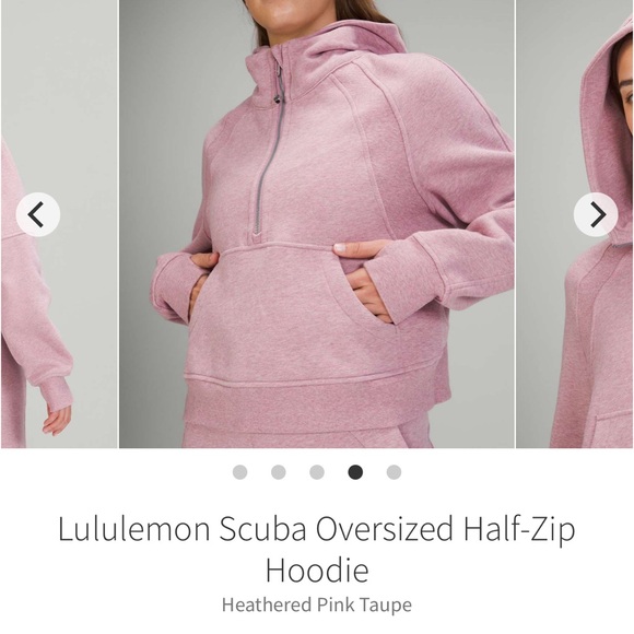 lululemon athletica Jackets & Blazers - Lululemon scuba oversized half zip hoodie Heathered Pink Taupe Sz XS/S